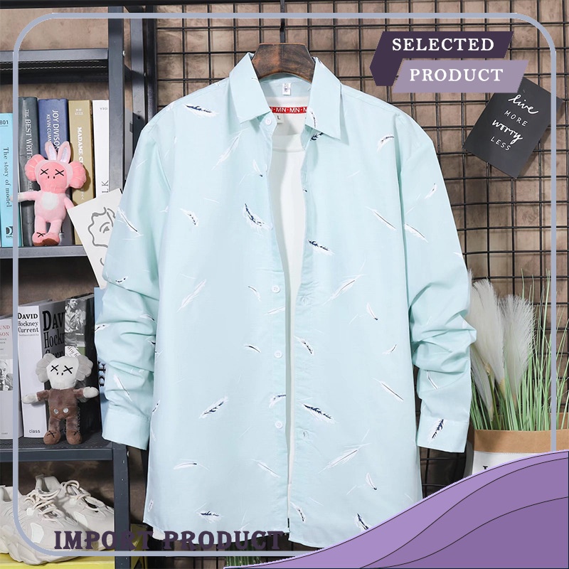 Kemeja Pria New Kasual Mode   Lepas Panjang  Shirt Coat Import