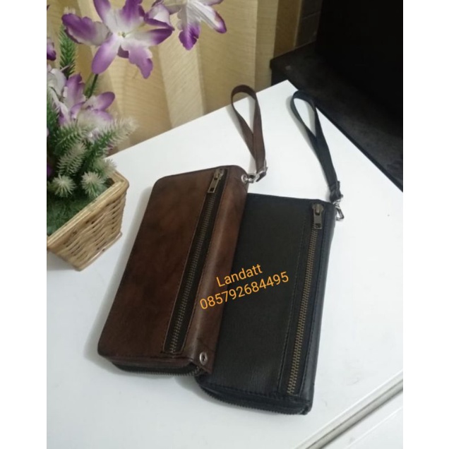 Dompet Taji kantong resleting / Tali Pendek Tebal