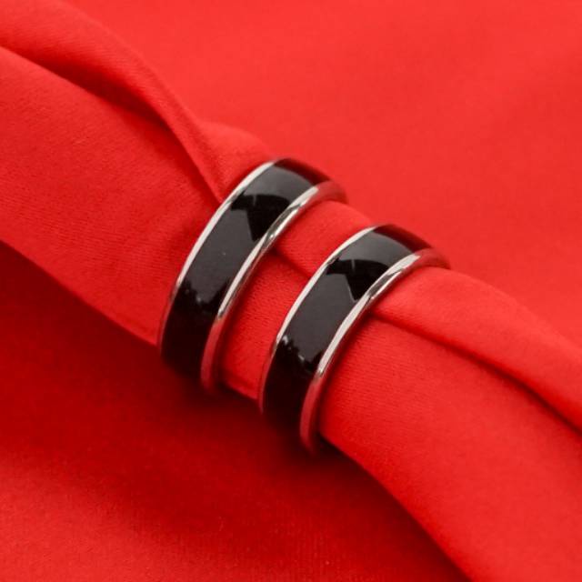 Cincin titanium nikah tunangan wedding palladium silver gold emas perak putih SATUAN DAN JG BISA CAUPLE