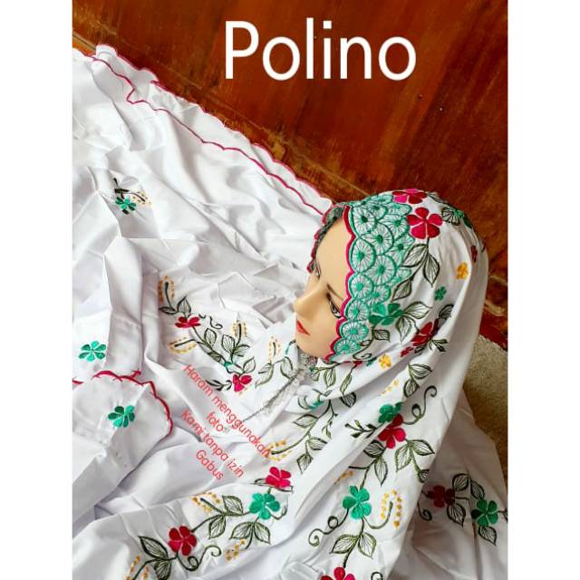 Mukena terusan polino bordir