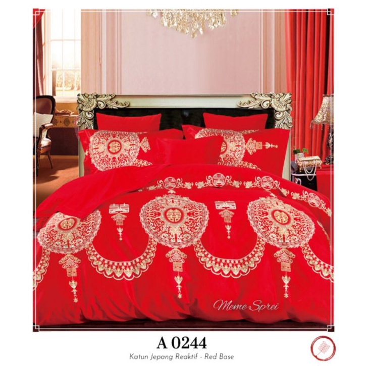 Sprei Wedding RUMBAI+Bedcover Chinese Wedding Suangxi Naga Hong