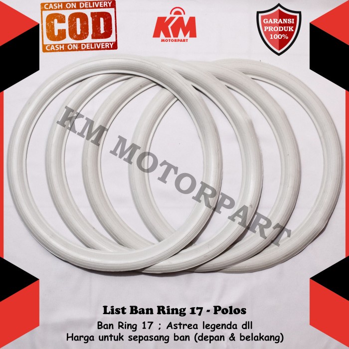Lis Ban List Ban Motor Ring 14 Ring 17 Motor Matic dan Bebek Putih - Ring 17, Putih