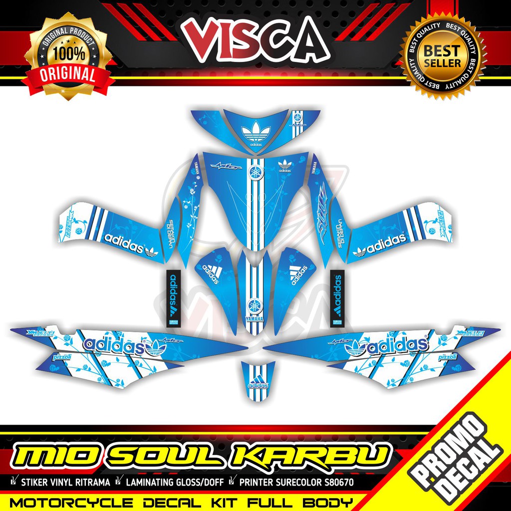 Decal Mio Soul Karbu Full Body Stiker Mio Soul Karbu Variasi Keren Striping Mio Soul Karbu Variasi D