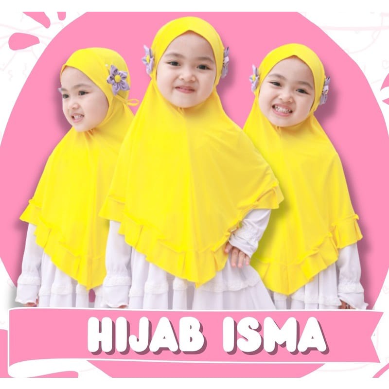 HIJAB ANAK UKURAN PAUD,TK,SD USIA 3,4,5,6 TAHUN MODEL TERBARU/HIJAB ISMA