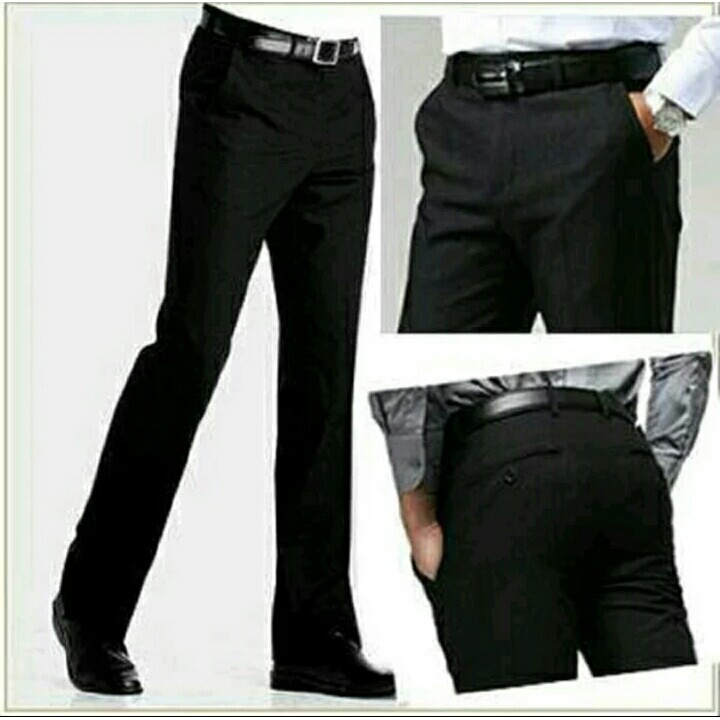 Terlaris ! Celana Panjang Pria Formal Model Slimfit Warna Hitam // Celana Panjang Pria Bahan Katun