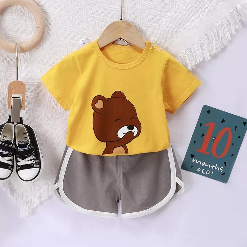 Setelan anak import motif karakter baju bayi newborn set baju celana terbaru