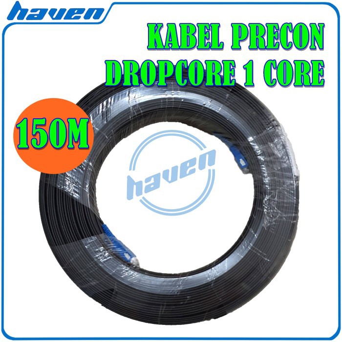 Kabel ftth dropcore precon fiber optik simplex single mode 1 core 150m