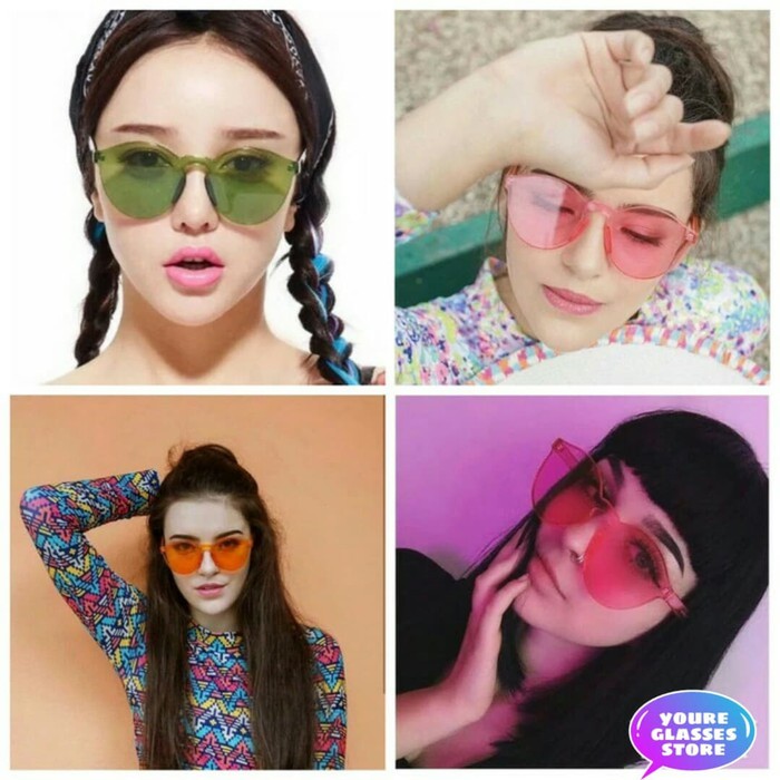 Kaca Mata Jelly Bening - Kacamata Jelly Transparan Fashion Wanita Warna Warni - Kacamata Bening Transparan Warna Warni Kacamata Fashion Dewasa Mumer Eyeglasses SALEEE