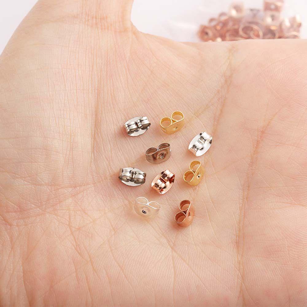 Anting Agustina Back 6x4.5mm Nada Aksesoris Sumbat Belakang Ear Stud Temuan Perhiasan Earring Blocked