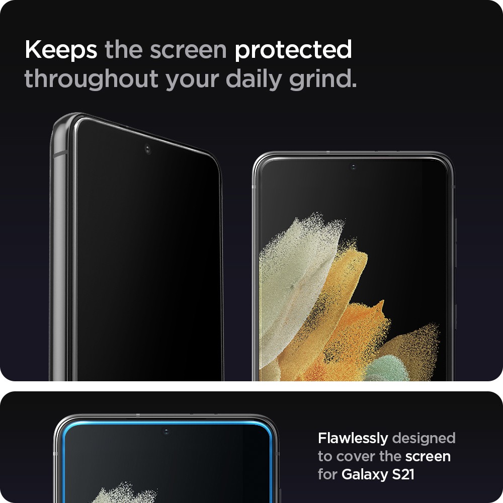 Tempered Glass Samsung Galaxy S21 Ultra S21 Plus Spigen Glas tR EZ Fit Tray
