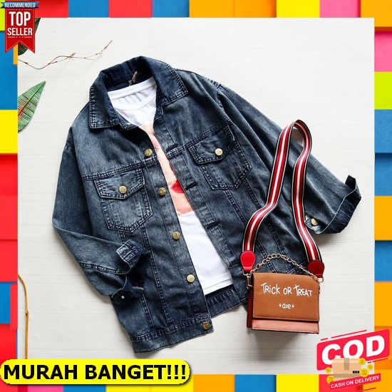 Jaket Jeans Import /Jacket Jeans Toxic/Jaket Jeans Oversize Jaket Jeans Black Snow Kode Lvd 8230