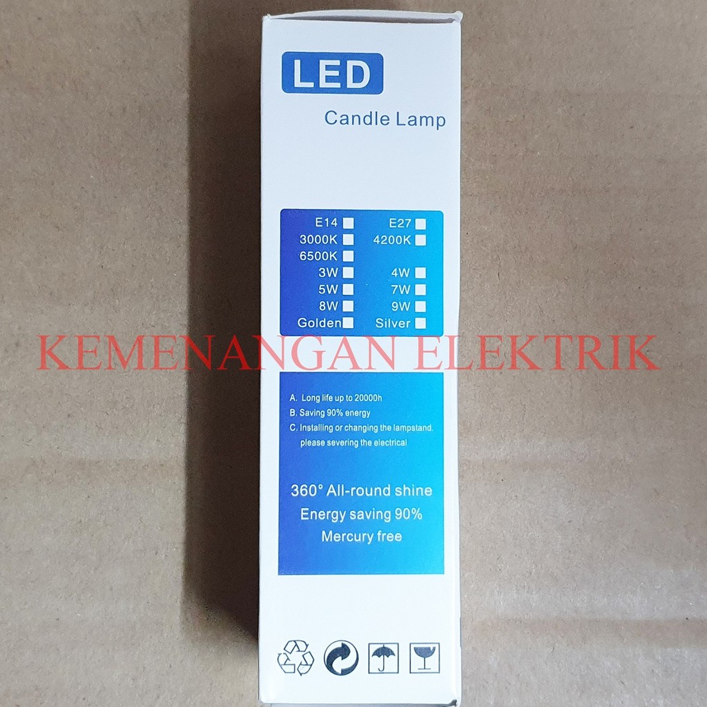 EURUTION CANDLE LIGHT LED 5W E14 / BOHLAM JANTUNG / LAMPU JAGUNG 5WATT / LAMPU LILIN 5 WATT 5 W