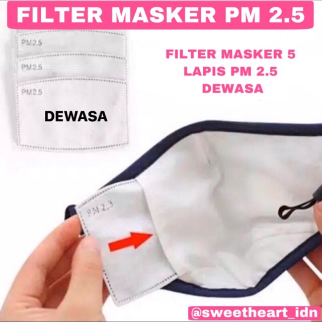 10PCS Filter masker pm2.5 / filter masker / filter masker dewasa / filter masker 5lapis