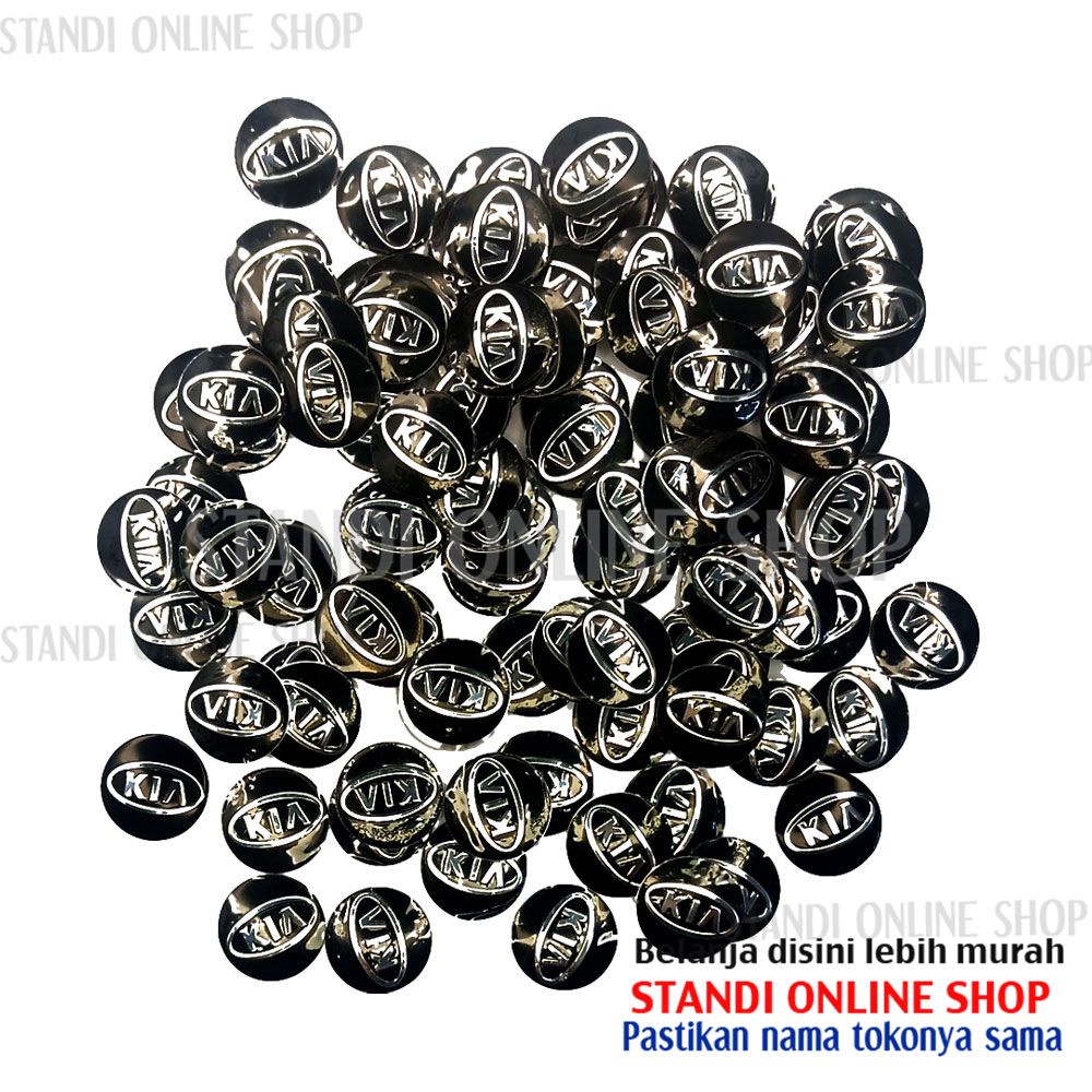 Emblem Kunci Sticker Aluminium Logo Bulat 14mm Kunci KIA