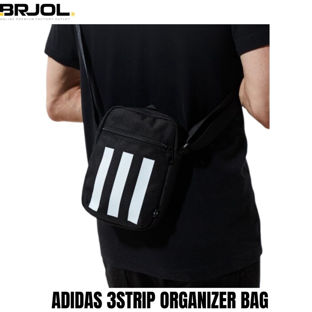 TAS SELEMPANG PRIA ORIGINAL ADIDAS ESSENTIALS 3 STRIP SHOULDER BAG