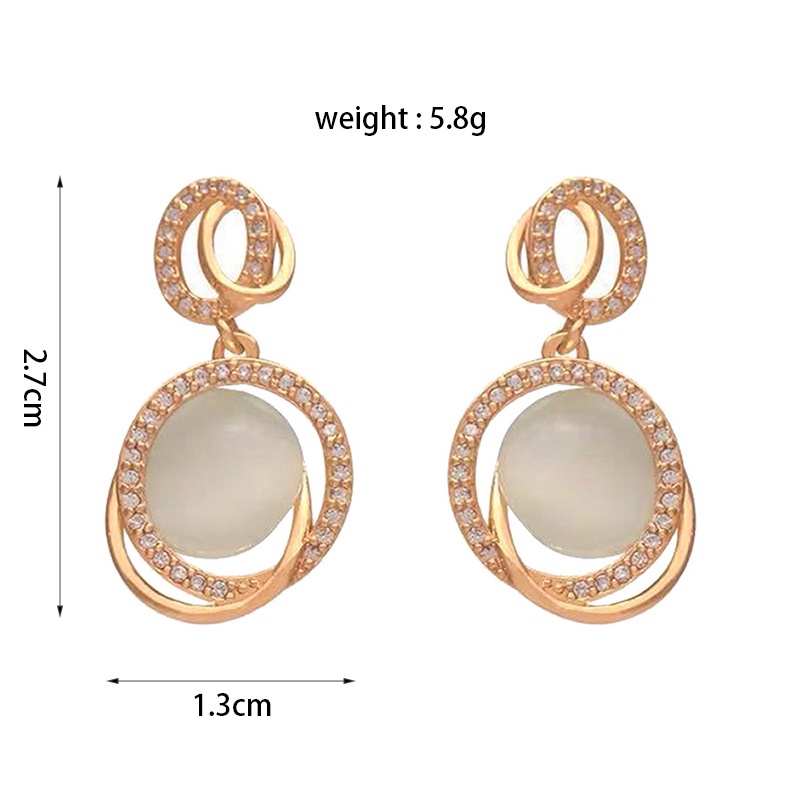 Anting Tusuk Motif Geometri Hias Berlian / Mutiara Imitasi Bahan Sterling Silver 925 Untuk Wanita