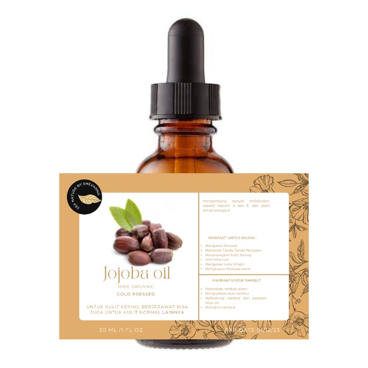 GOLDEN JOJOBA OIL (extract minyak jojoba) face oil/serum anti inflamasi/menyamarkan kerutan dan garis halus/pelindung kulit/mengatasi luka dingin/menenangkan kulit kering/100% organic cold pressed sea nature