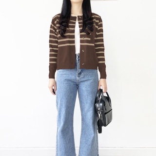 CARDIGAN EMIRA WANITA RAJUT STRIP