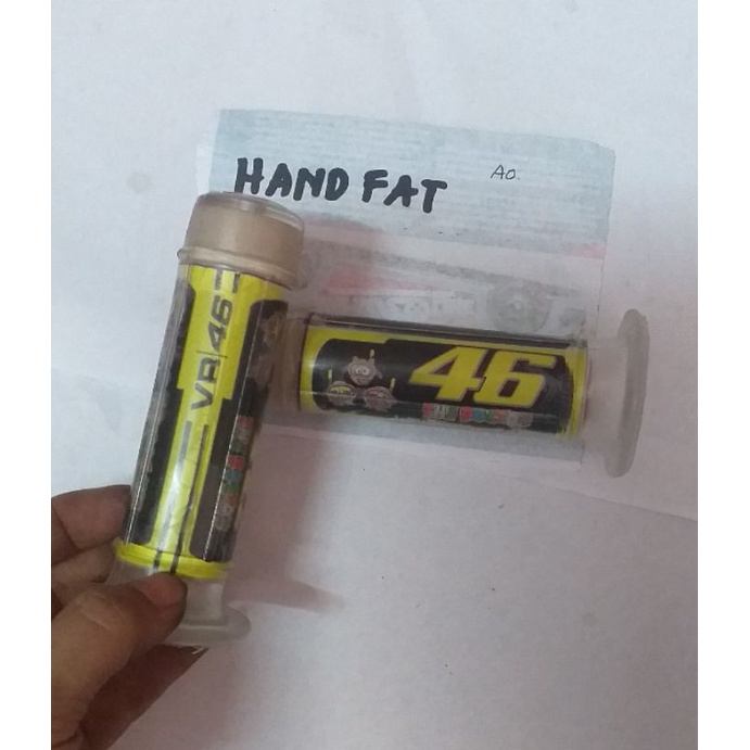 HANDGRIP HANDFAT SEPEDA MOTOR TRANSPARAN BENING GAMBAR VALENTINO ROSSI VR 46 BAGUS BERKUALITASSANGAT
