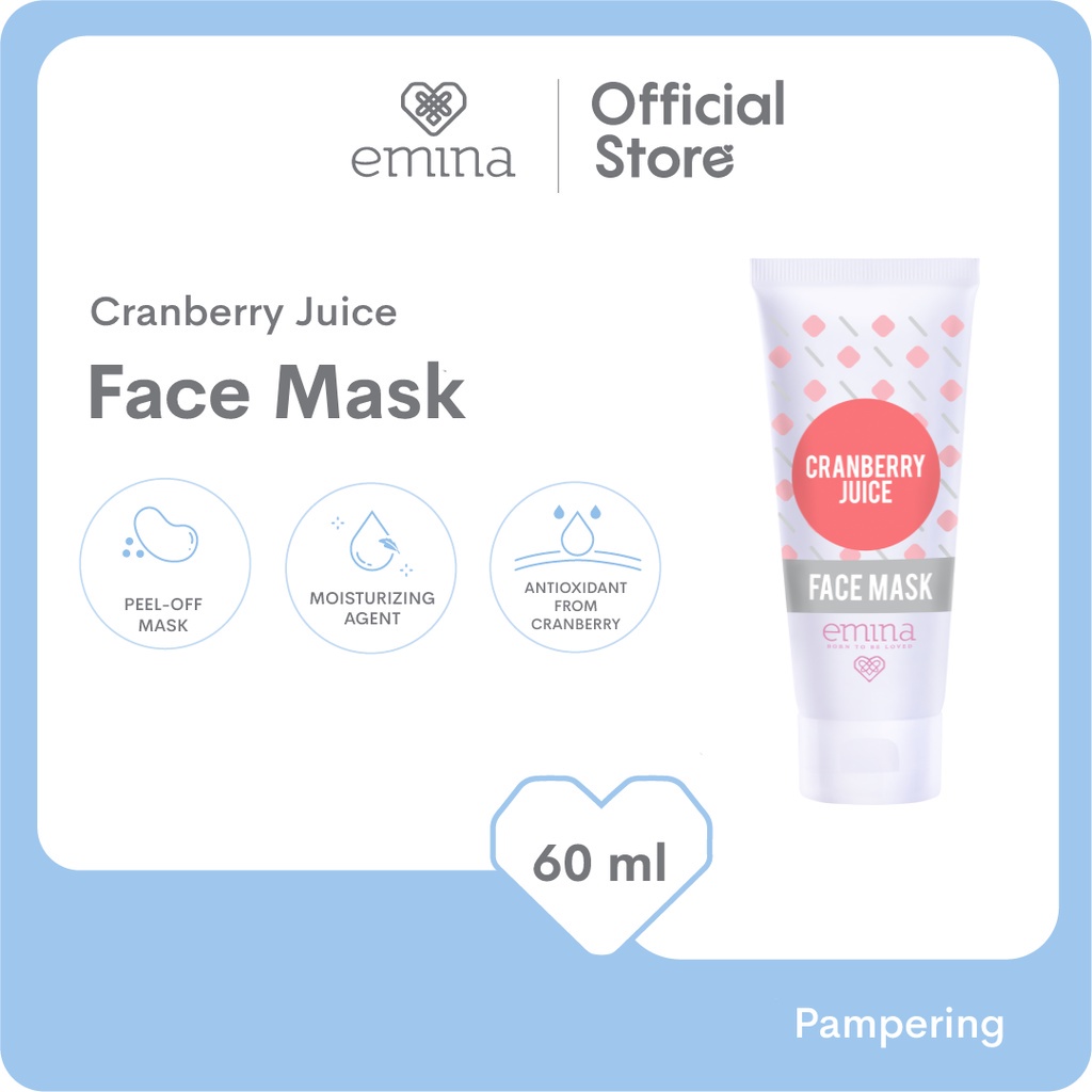 Emina Cranberry Juice Face Mask 60ml | Masker Wajah