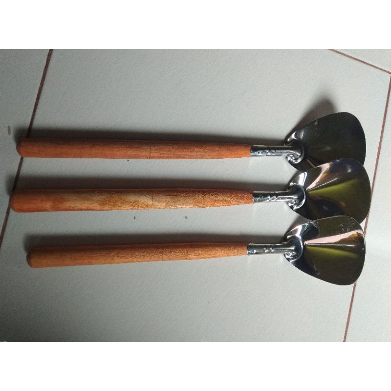 Sodet Tidak Bolong Stainless Gagang Kayu/Sodet Jawa