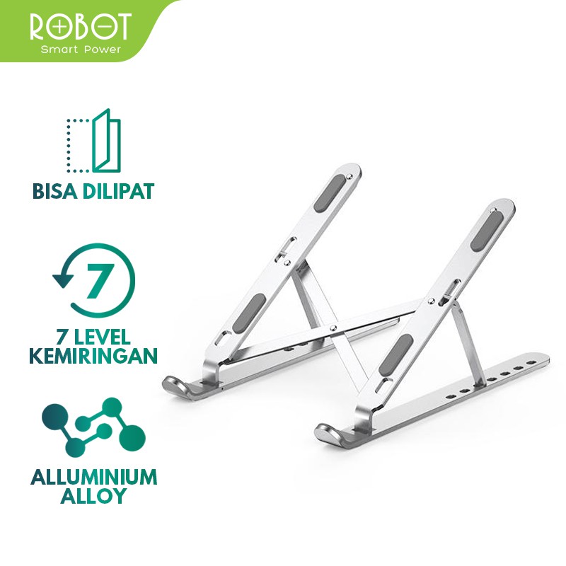 ROBOT RT-LS02 Aluminium Alloy Liftable & Foldable Laptop Cooling Stand Silver