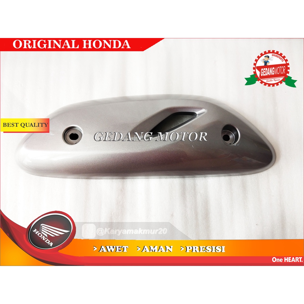 TUTUP TAMENG PELINDUNG KNALPOT SCOOPY 2020 2021 SILVER ORI AHM