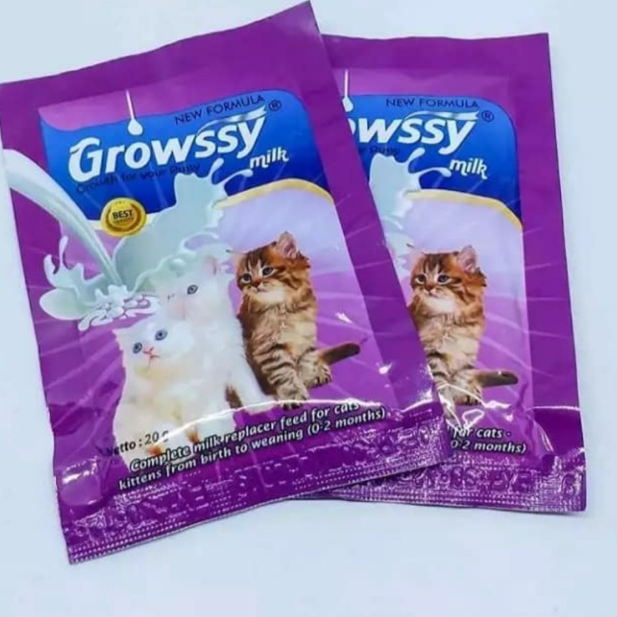 GROWSSY MILK 1 SACHET 20GR   / SUSU KUCING (0-2 BULAN) ECERAN SATUAN