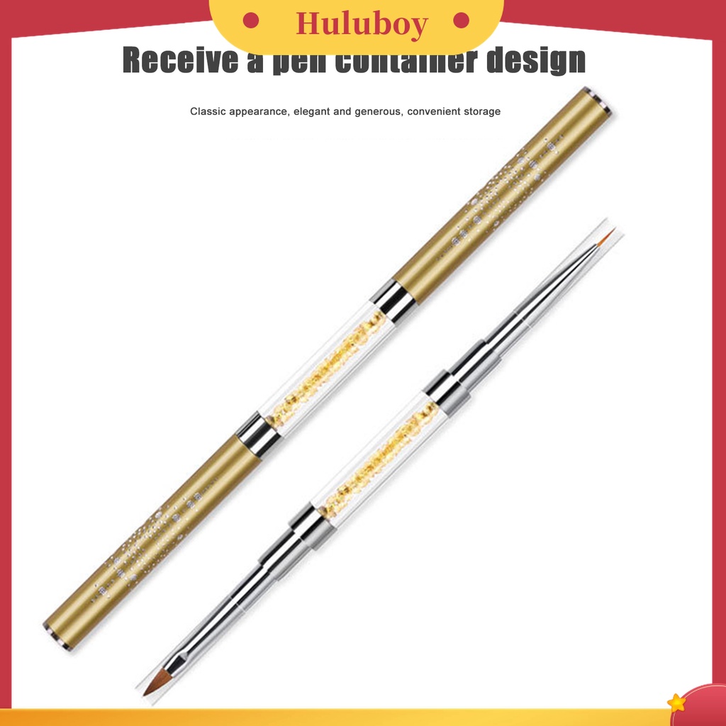 Huluboy Huluboy♡ Holder Pen Nail Art Kepala Ganda Aksen Berlian Imitasi Untuk Wanita