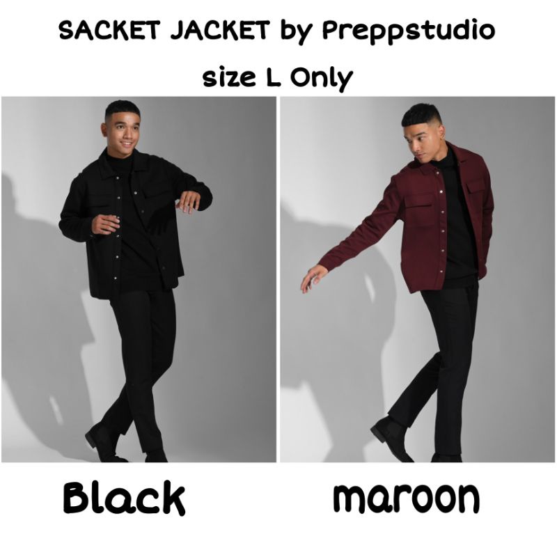 SHACKET JACKET  MAROON Size L ONLY  by Preppstudio