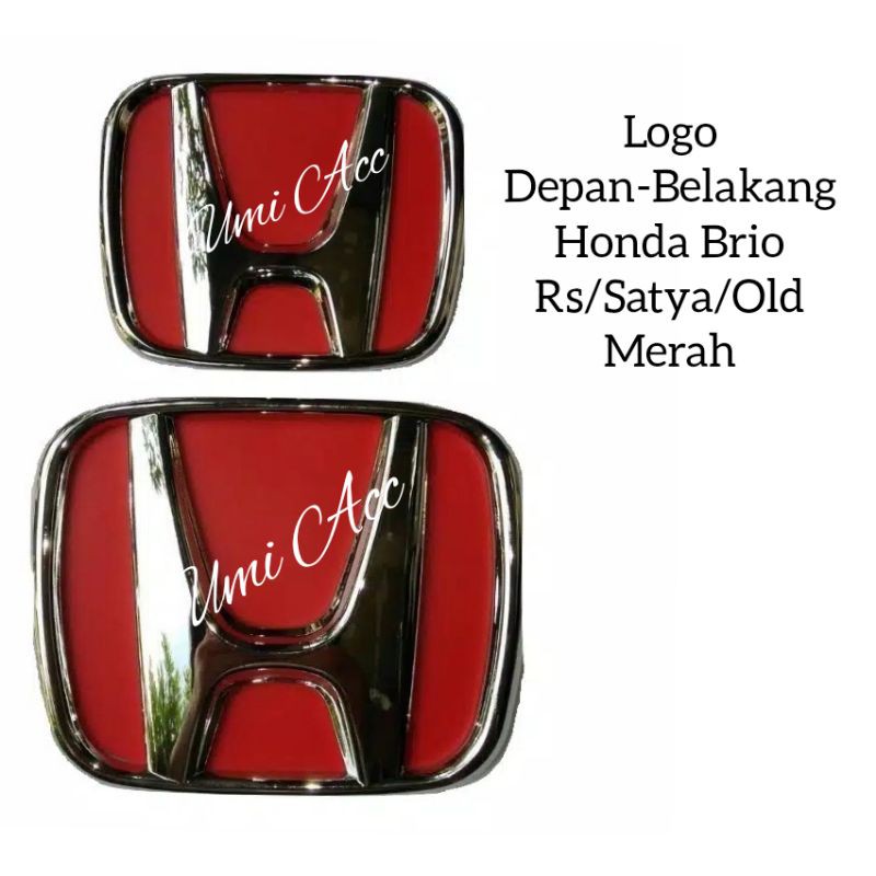 Red Emblem Logo Honda Brio Rs/Satya/Old Depan-Belakang Merah / Logo Honda Merah