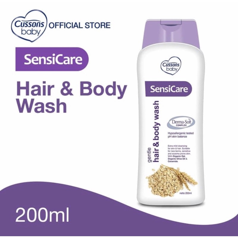 Sensicare hair &amp; body wash 200 ml ( sabun kulit bayi sensitif )