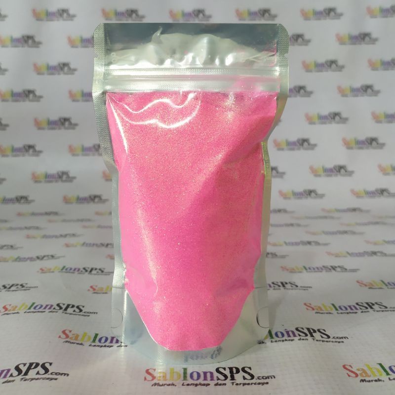 BUBUK GLITER FLO PINK RAINBOW GLITTER POWDER 100gr ZIP LOCK