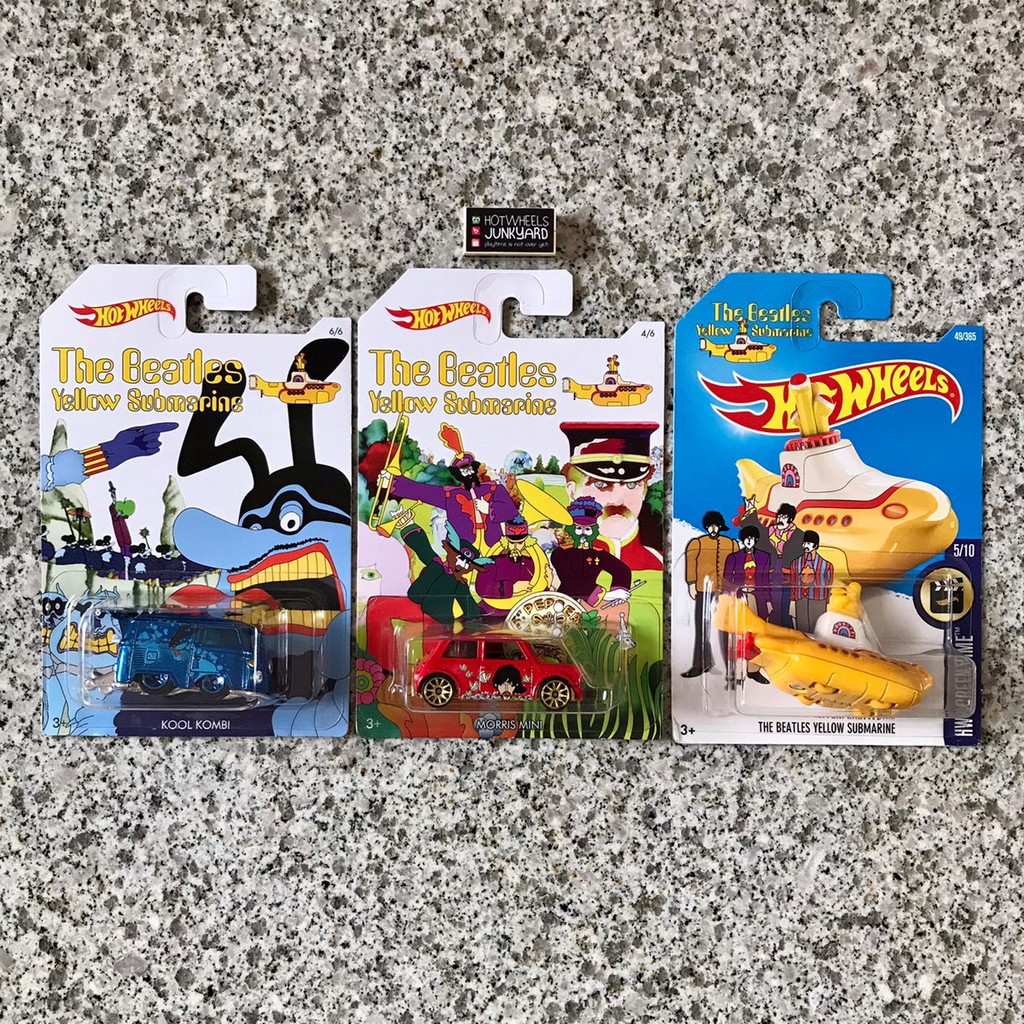 Paket Hot Wheels The Beatles Morris Mini Kool Kombi Yellow Submarine