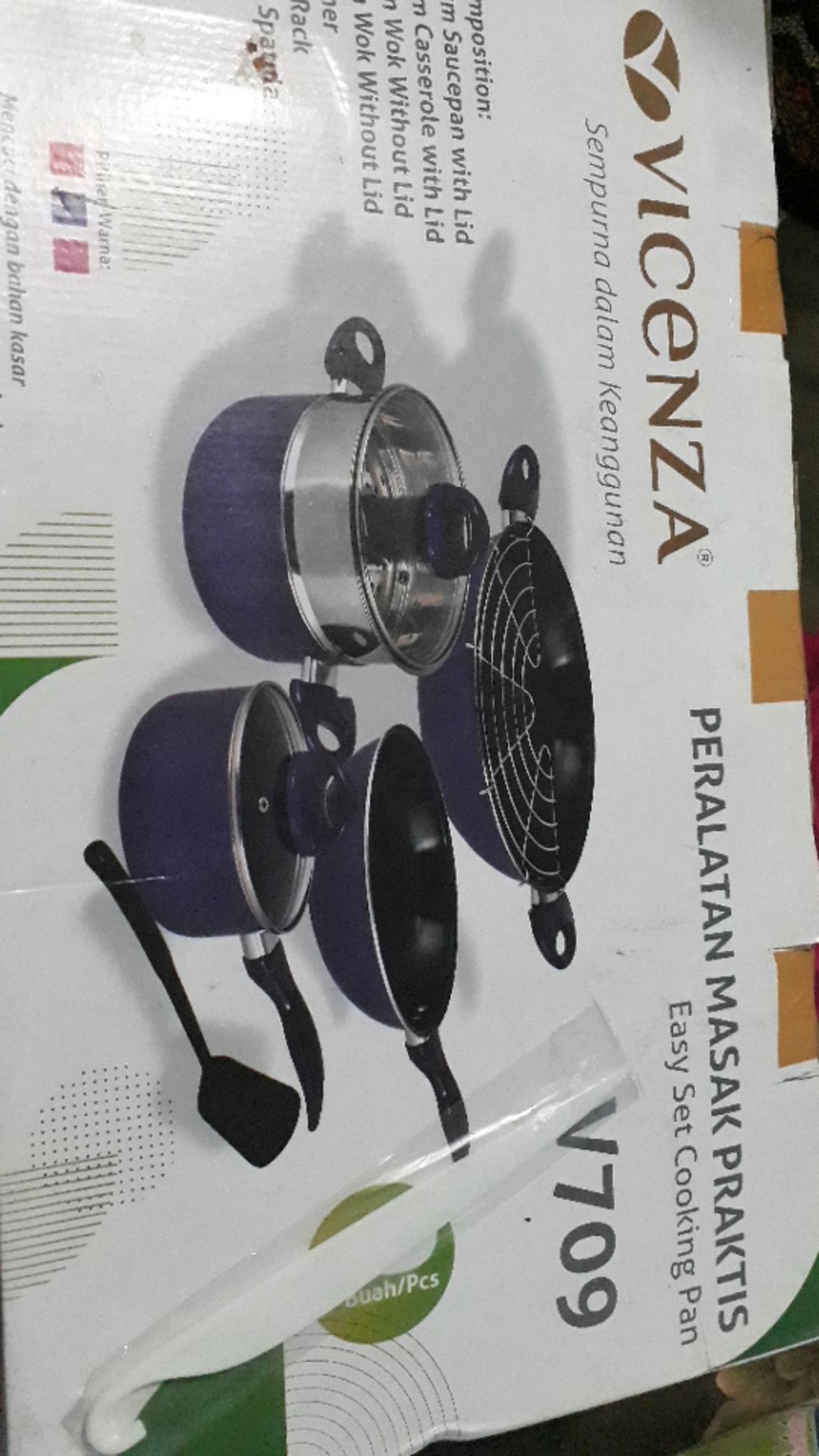 Vicenza Cookware Set Peralatan Masak Praktis Teplon V709