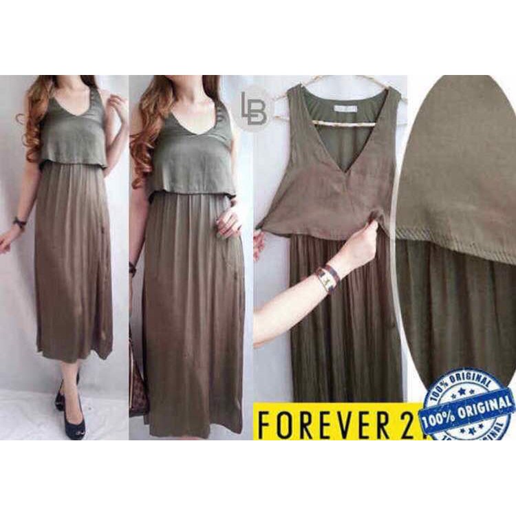 D251 FOREVER21 Olive satin dress