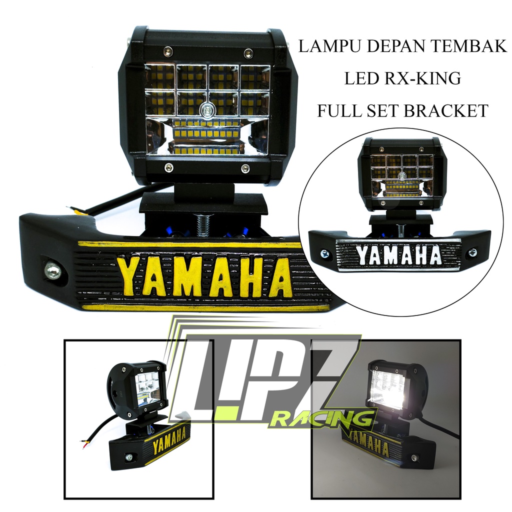 VIRAL!! LAMPU DEPAN RX-KING LED FULL SET BREKET MODEL CR-4764 LED 18 PEARL BAHAN BESI ALUMINIUM