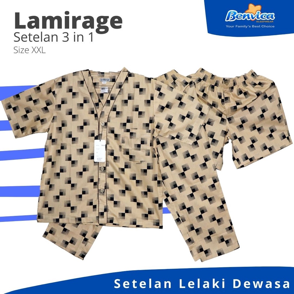 BENVICA BAJU TIDUR PIYAMA LAKI-LAKI DEWASA KATUN XXL LA MIRAGE