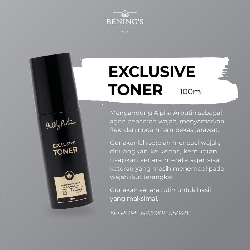 Exclusive Toner | Toner Untuk Masalah Flek, Pencerah dan Glowing /Dr Oky pratama /bening’s clinic