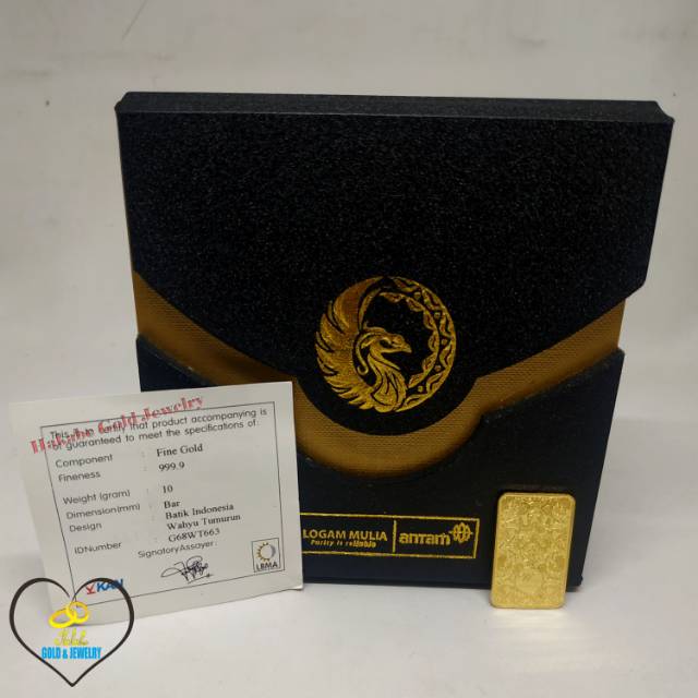 Logam Mulia Antam Batik 24K 10 Gram Limited Edition Fine Gold 9999