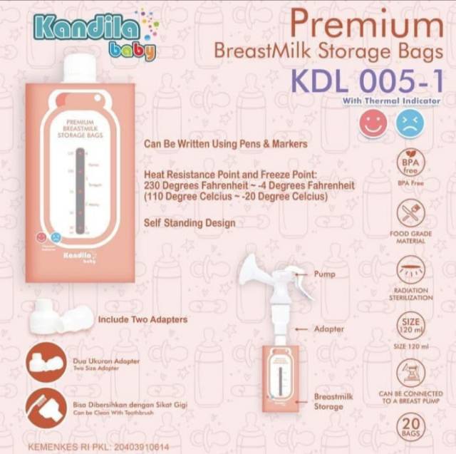 KANDILA Premium Breastmilk Storage Connector 200ml Kantong ASI