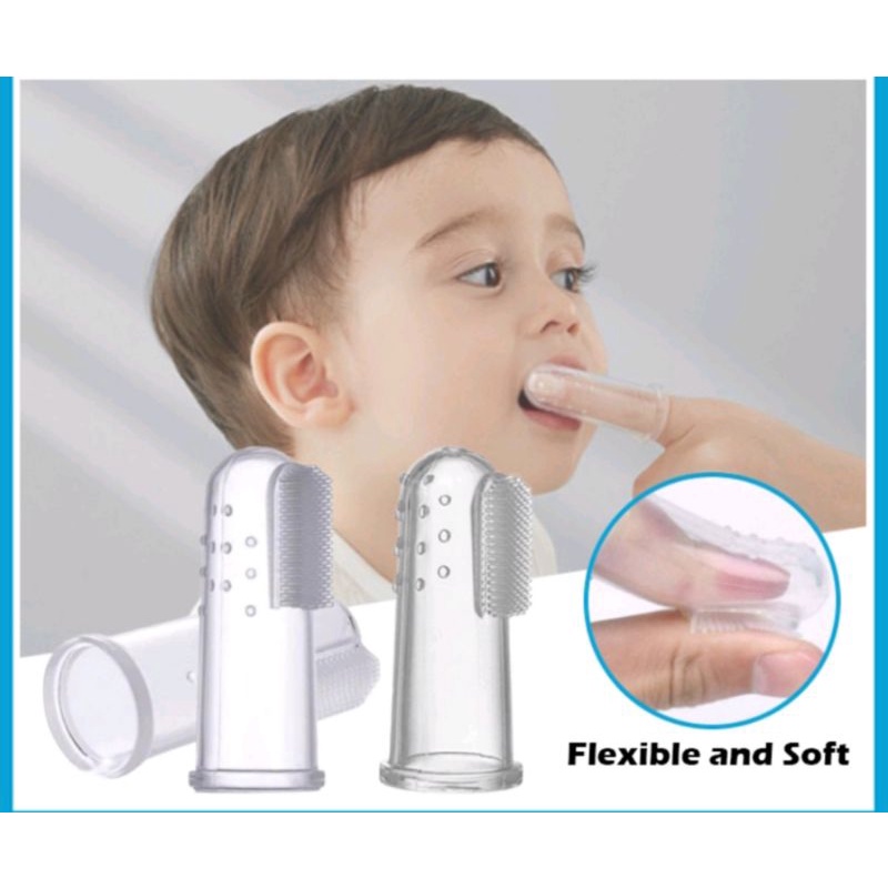 sikat gigi lidah bayi finger tooth brush silikon