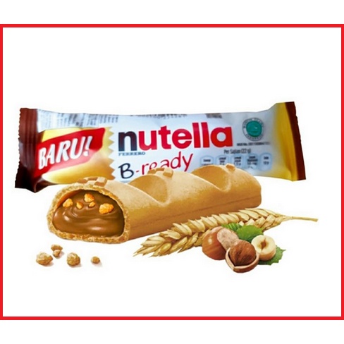 Nutella B-Ready Satuan | waffer premium dengan Hazelnut dan Cocoa