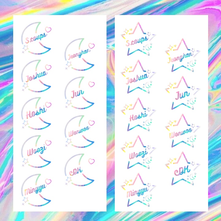 (MIN. 3PCS) STICKER SEVENTEEN HOLOGRAM DECO FANMADE STIKER HIASAN LIGHTSTICK LAPTOP HANDPHONE