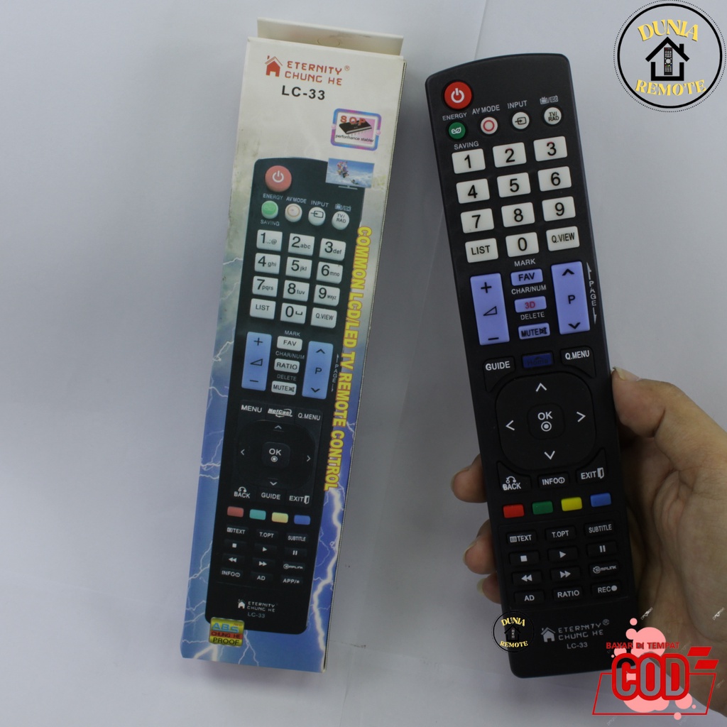 Remot Remote TV LG MULTI LCD LED 3D LC-33 Tanpa setting