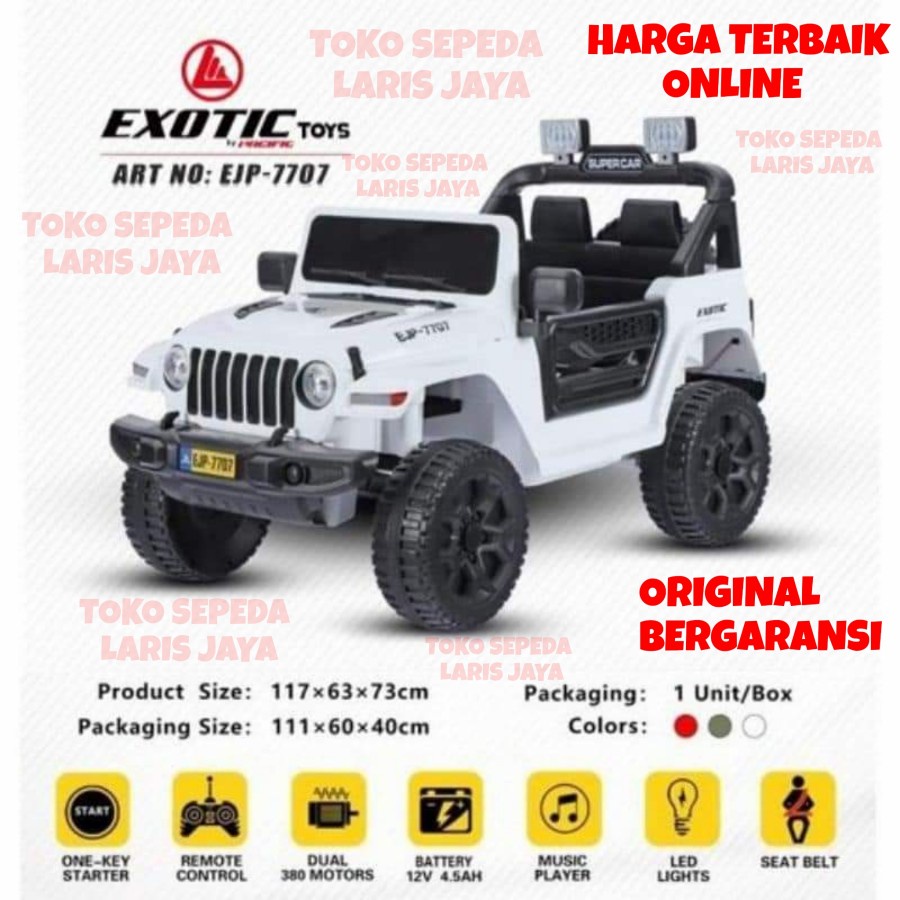 MOBIL AKI JEEP EXOTIC 7707 , MOBILAN JEEP ANAK EXOTIC 7707 AKI 12 VOLT mobil jeep aki exotic ejp 7704 new-2