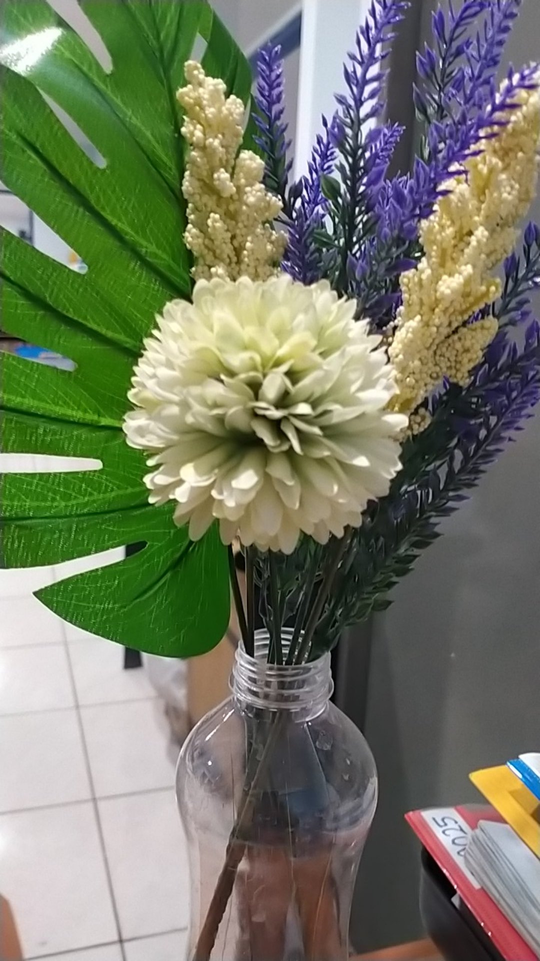 Bunga Dandelion Mawar Pom Pom Plastik Artificial Pompom Tangkai Palsu