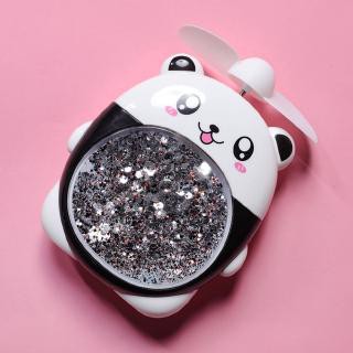 Kipas Angin Portable + LED + Glitter KT Mini Fan