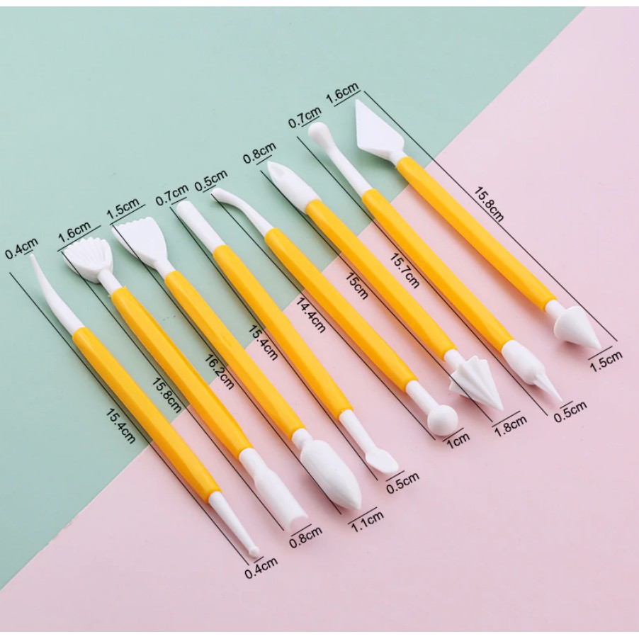 8 PCS/Alat Fondant Dekorasi Kue Set  Embosser Alat  Pola Dekorasi Kue Hias Bentuk Emboss Fondan