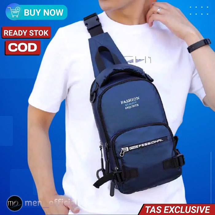 TAS SELEMPANG SAMPING SALEMPANG SLINGBAG WB WEISTBAG BAHU PRIA COWOK WATERPROOF ANTI AIR USB IMPORT